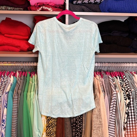 Talbots light aqua short sleeve v neck sweater size XS - Picture 3 of 3